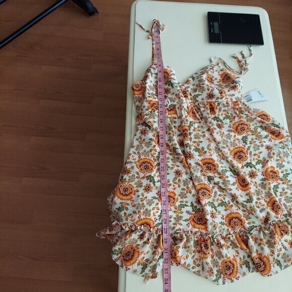 TEEZE ME Womens Ivory Tie Spaghetti Strap Short Fit + Flare Dress NWT 13/14 - Picture 10 of 11